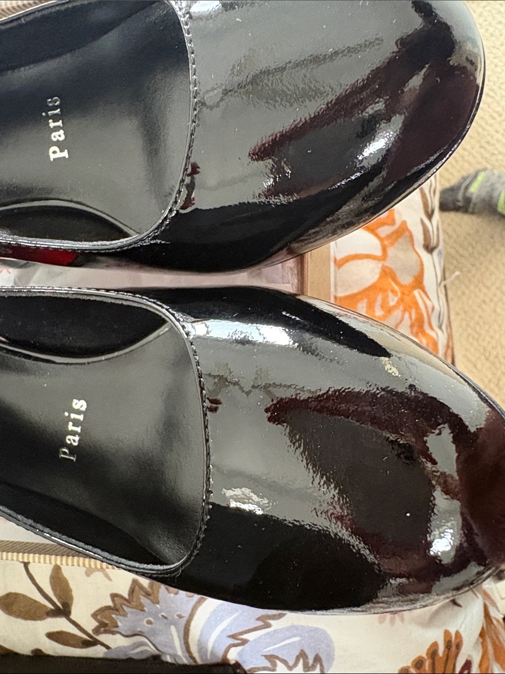Louis Vuitton Black Patent Slingback Pumps